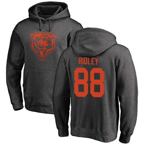 Chicago Bears Men Ash Riley Ridley One Color NFL Football #88 Pullover Hoodie Sweatshirts